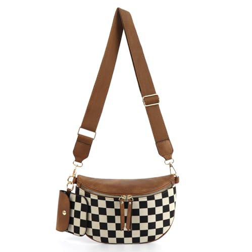 HULUBO Crossbody Taschen für Frauen Trendy,Wasserabweisende Taillenpackungen,Crossbody Taschen mit verstellbarem Gurt für Frauen Reisen mit verstellbarem Schultergurt (A1) von HULUBO
