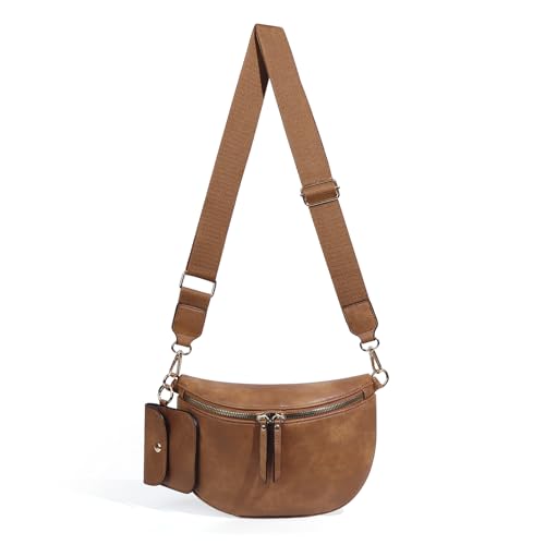 HULUBO Crossbody Taschen für Frauen Trendy,Wasserabweisende Taillenpackungen,Crossbody Taschen mit verstellbarem Gurt für Frauen Reisen mit verstellbarem Schultergurt (C1) von HULUBO