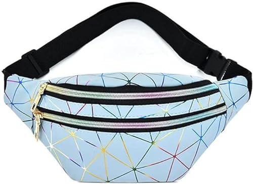 Mode glänzende Gürteltasche,PU-Leder wasserdichte Bumbags Hüfttasche mit verstellbarem Gürtel für Reisen,Party,Festival Rave,Laufen,Wandern für Frauen Männer Kinder (H) von HULUBO