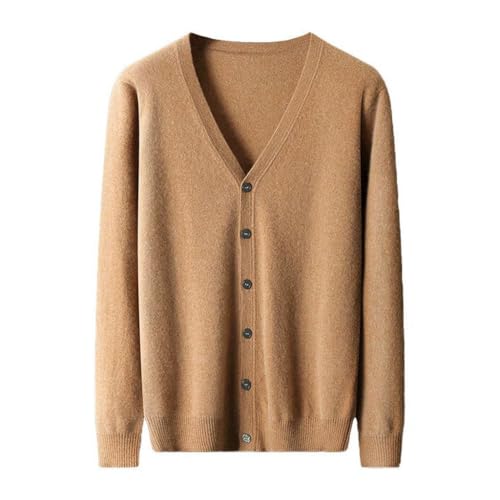 Herren Pullover Weste Herbst Kaschmir Strickjacke Herren Jacke V-Ausschnitt dünner Strickpullover einfarbiger Kaschmirpullover Outwear Wollpullover Lässiger Pullover für Herren (Color : A, Size : XL von HUMAJORY