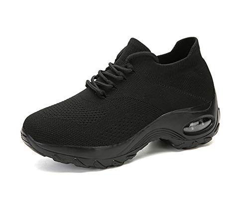 HUMMAVTON Laufschuhe Damen Netz mit Keilabsatz Sport Freizeitschuhe Atmungsaktiv von HUMMAVTON