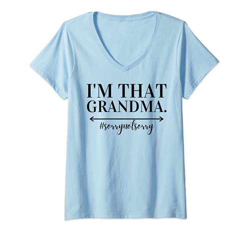 Damen Lustiges Geschenk für die Großmutter mit der Aufschrift „I'm That Grandma“ T-Shirt mit V-Ausschnitt Damen Lustiges Geschenk für die Großmutter mit der Aufschrift „I'm That Grandma“ T-Shirt mit V-Ausschnitt von HUMOROUS IM THAT GRANDMA FUN APPAREL FOR GRAMS CO.