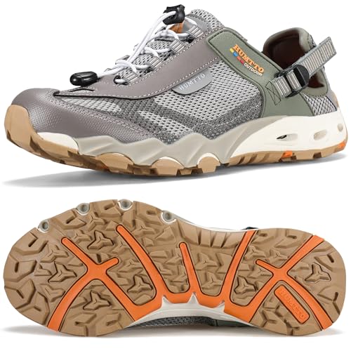 HUMTTO Amphibische Wasserschuhe für Herren, Wandersandalen für Herren, Outdoor-Wassersandale, geschlossene Zehen, rutschfest, Flussschuhe, Sommer, schnell trocknend, Aquaschuh, Shallow Khaki, 43 EU HUMTTO Amphibische Wasserschuhe für Herren, Wandersandalen für Herren, Outdoor-Wassersandale, geschlossene Zehen, rutschfest, Flussschuhe, Sommer, schnell trocknend, Aquaschuh, Shallow Khaki, 43 EU von HUMTTO