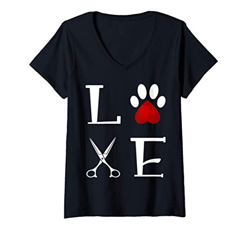 Damen HUNDEFRISEUR T-SHIRT - WITZIGES HUNDESALON SHIRT T-Shirt mit V-Ausschnitt Damen HUNDEFRISEUR T-SHIRT - WITZIGES HUNDESALON SHIRT T-Shirt mit V-Ausschnitt von HUNDEFRISEUR T-SHIRT U. HUNDESALON T-SHIRT DESIGNS