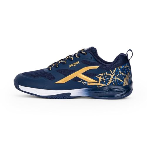 HUNDRED Herren Beast Max Material: Polyester, TPU | Suitable for Indoor, Squash, Table Tennis, Basketball & Padel (Navy/Gold, EU 43, UK 9, US 10) von HUNDRED