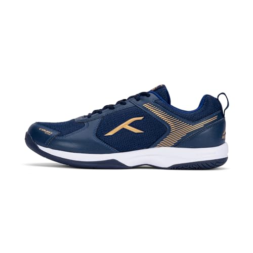 HUNDRED Herren Court Star X-Cushion Protection | Suitable for Indoor, Squash, Table Tennis, Basketball & Padel (Navy/Gold, Size: EU 42, UK 8, US 9) von HUNDRED