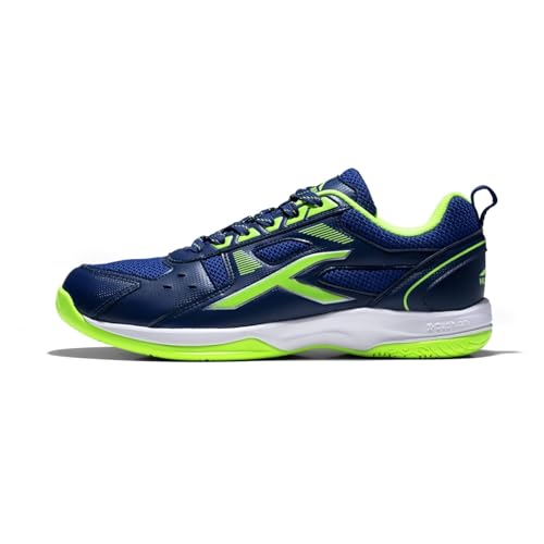 HUNDRED Raze Non-Marking Professional Badminton Shoes for Men (Navy Blue Lime, Size: UK 6 US 7 EU 40) Material Upper: Polyester, Sole: Rubber Suitable for Indoor Tennis Squash Table Tenni von HUNDRED