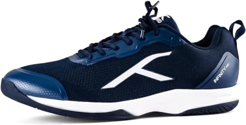 HUNDRED Infinity Pro Non-Marking Professional Badminton Shoe for Men (Navy White, EU 40 UK 6 US 7) Material: Polyester Mesh Suitable for Indoor Tennis Squash Table Tennis Basketball & Padel von HUNDRED