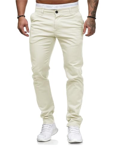 HUNGSON Herren-Chino-Hose, schmale gerade Passform, flache Vorderseite, Golfhose, legere Reisehose, Beige, 52 HUNGSON Herren-Chino-Hose, schmale gerade Passform, flache Vorderseite, Golfhose, legere Reisehose, Beige, 52 von HUNGSON