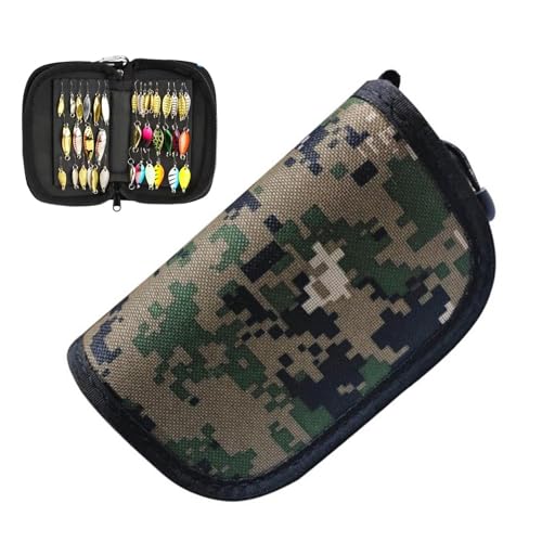 HUNJHYC Baits Tackle Binder Organizer, Ködertasche Utility Binder Tackle Bag, Doppelseitige Ködertasche Tackle Bag, Tragbare Aufbewahrungstaschen für Familie, Freunde, Kollegen von HUNJHYC