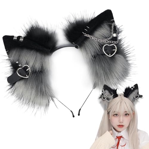 Haarreif zum Waschen, bequeme Halloween-Haarbänder, Katzen-Haarbänder mit Metallherzen, Kettenbesatz für Familie, Freunde, Kinder Haarreif zum Waschen, bequeme Halloween-Haarbänder, Katzen-Haarbänder mit Metallherzen, Kettenbesatz für Familie, Freunde, Kinder von HUNJHYC