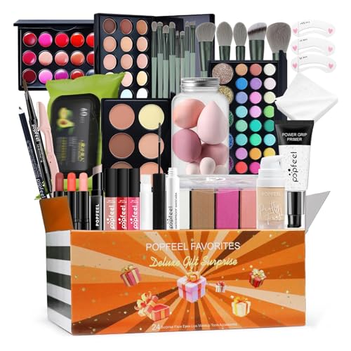 Reise-Make-up-Set, vielseitiges Beauty-Kosmetik-Set, 24-teiliges Kosmetik-Set, tragbares komplettes Starter-Kosmetik-Set für Frauen, Erwachsene, Männer, Frauen, maq Reise-Make-up-Set, vielseitiges Beauty-Kosmetik-Set, 24-teiliges Kosmetik-Set, tragbares komplettes Starter-Kosmetik-Set für Frauen, Erwachsene, Männer, Frauen, maq von HUNJHYC