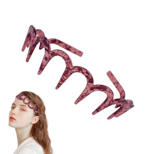 Zickzack-Stirnband - gewelltes Stirnband | Polystyrol Elastisches Sport-Haarband - Unisex-Haarreifen, rutschfeste Kopfbedeckung, Make-up-Stirnband für Erwachsene, Haarschmuck Zickzack-Stirnband - gewelltes Stirnband | Polystyrol Elastisches Sport-Haarband - Unisex-Haarreifen, rutschfeste Kopfbedeckung, Make-up-Stirnband für Erwachsene, Haarschmuck von HUNJHYC
