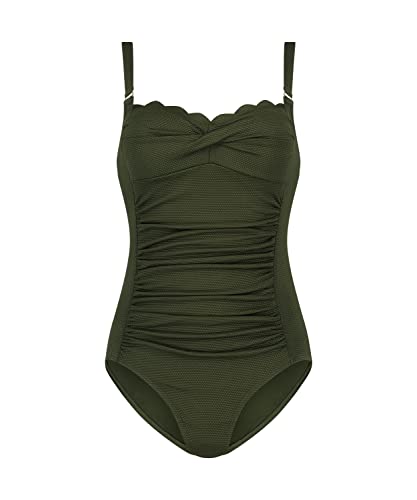 Hunkemöller Badeanzug Scallop - Khaki - 36 von HUNKEMÖLLER