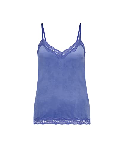 Hunkemöller Cami Top Velours Lace - Dazzling Blue - XS von HUNKEMÖLLER