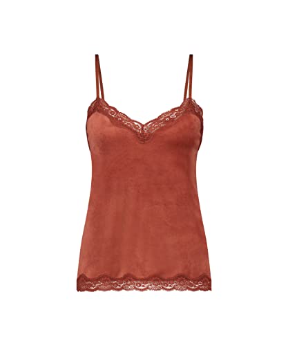 Hunkemöller Cami Top Velours Lace - Henna - XS von HUNKEMÖLLER