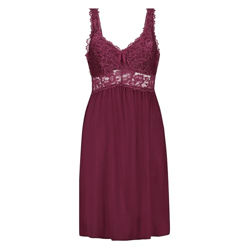 Hunkemöller Slipdress Nora Lace - Windsor Wine - S von HUNKEMÖLLER