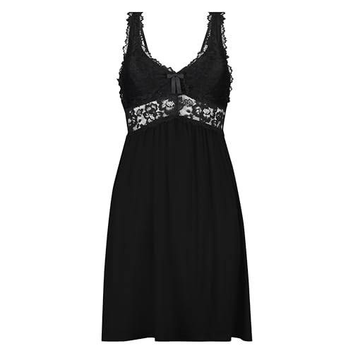 Hunkemöller Slipdress Nora Lace - Black - L von HUNKEMÖLLER