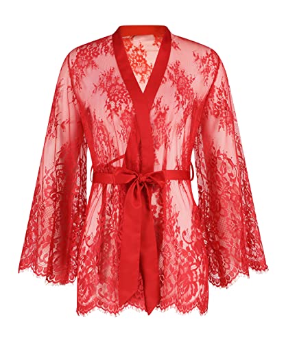 Hunkemöller Kimono Lace Isabelle - tango red - XS/S von HUNKEMÖLLER