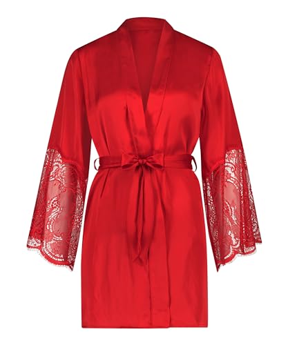 Hunkemöller Kimono Satin - tango red - XL/XXL von HUNKEMÖLLER