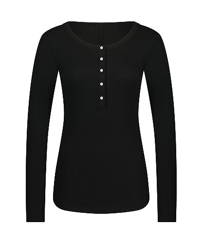 Hunkemöller Pyjamatop - Black - XS von HUNKEMÖLLER