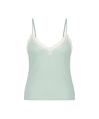 Hunkemöller Top Cami Rib Lace - Blue Haze - S von HUNKEMÖLLER