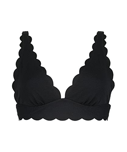 Hunkemöller Triangel-Bikini-Oberteil Scallop - Nero - XS von HUNKEMÖLLER