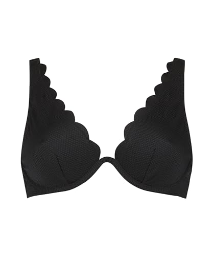 Hunkemöller Unwattiertes Bügel-Bikini-Top Scallop - Nero - 70A von HUNKEMÖLLER