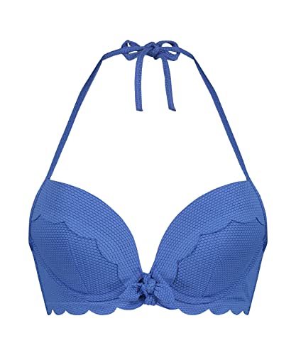 Hunkemöller Vorgeformtes Bügel-Bikinitop Scallop - Blue - 80E von HUNKEMÖLLER