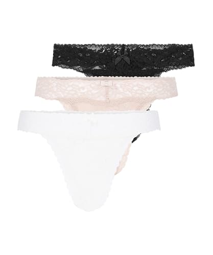 Hunkemöller 3-Pack String Madison - Caviar - L von HUNKEMÖLLER