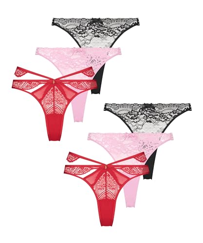 Hunkemöller 6er-Pack Strings - Tango red - M von HUNKEMÖLLER