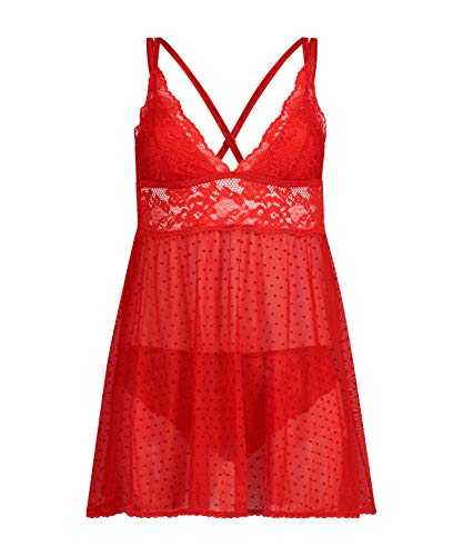 Hunkemöller Babydoll Beatriz - Tango red - 2XS von HUNKEMÖLLER