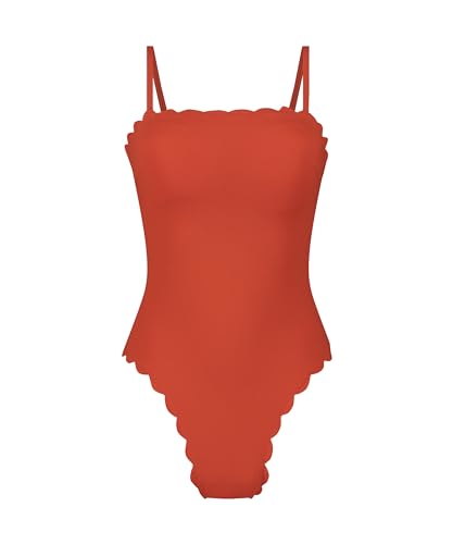 Hunkemöller Badeanzug Bandeau Scallop - red - 40 von HUNKEMÖLLER