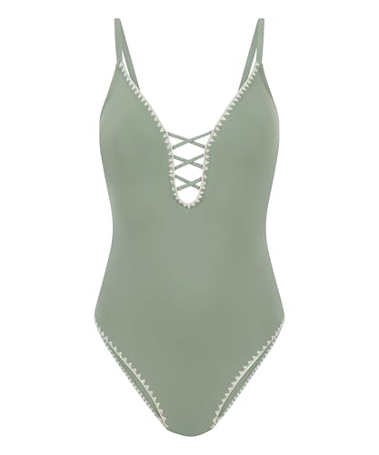 Hunkemöller Badeanzug Joburg - Iceberg Green - L von HUNKEMÖLLER
