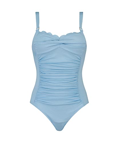 Hunkemöller Badeanzug Shaping Scallop - Airy Blue - 48 von HUNKEMÖLLER