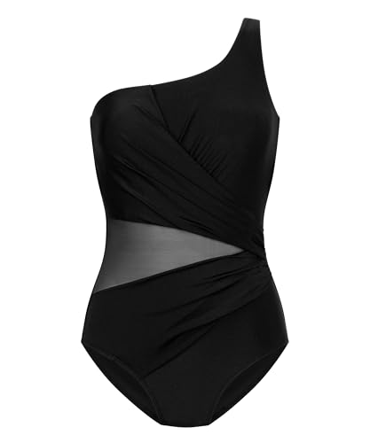 Hunkemöller Badeanzug Shaping Shell Mesh - Black - L von HUNKEMÖLLER