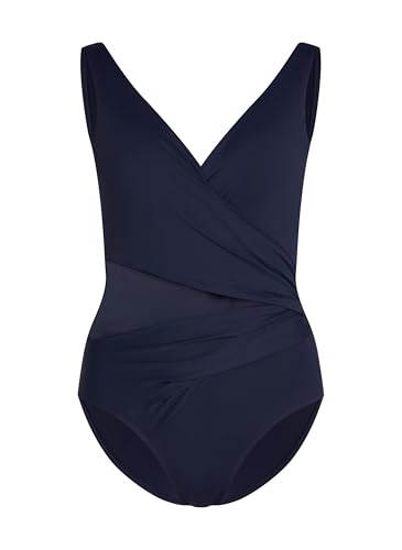 Hunkemöller Badeanzug Shaping Shell Mesh - Evening Blue - XS von HUNKEMÖLLER
