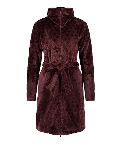 Hunkemöller Bademantel Zip Fleece - windsor wine - XXS/XXS von HUNKEMÖLLER