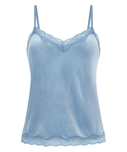 Hunkemöller Cami Top Velours Lace - Soft Chambray - M von HUNKEMÖLLER