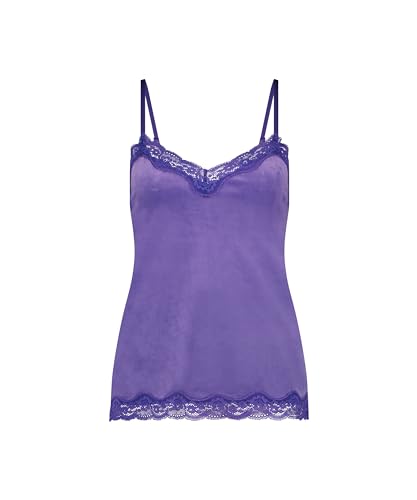 Hunkemöller Cami Top Velours Lace - royal Purple - XL von HUNKEMÖLLER