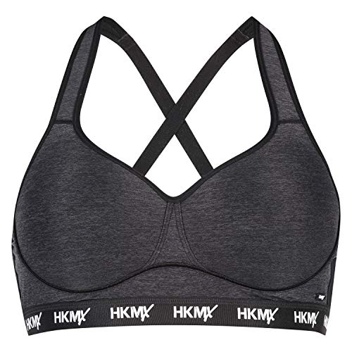 Hunkemöller Damen HKMX The All Star Sport-BH, Level 2, Grey Melee, 80E von HUNKEMÖLLER