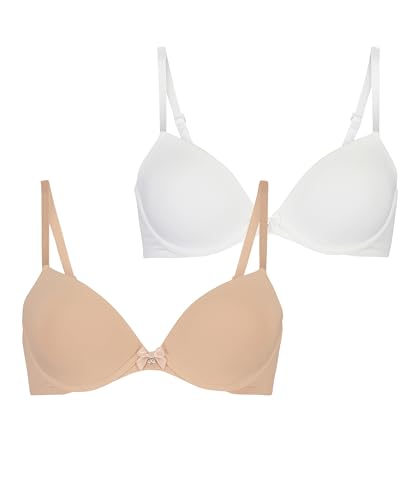 Hunkemöller Doppelpack Vorgeformter Bügel-BH - White - 70D von HUNKEMÖLLER