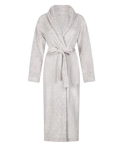 Hunkemöller Fleece-Bademantel lang - GRAY VIOLET - M/L von HUNKEMÖLLER