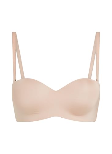 Hunkemöller Gepolsterter trägerloser Push-Up BH mit Bügeln Smooth - Rugby tan - 75D von HUNKEMÖLLER