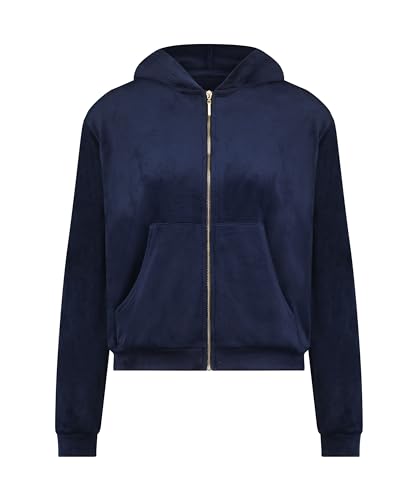 Hunkemöller Hoodie Jacke Velours - Navy Blue - L von HUNKEMÖLLER