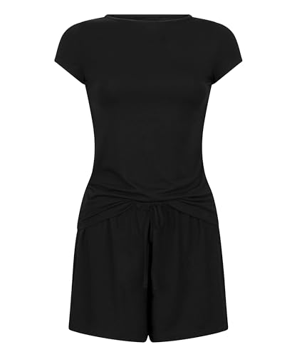 Hunkemöller Jersey-Pyjamaset - Black - L von HUNKEMÖLLER