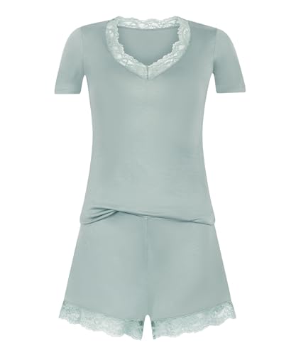 Hunkemöller Jersey Pyjamaset - Iceberg Green - L von HUNKEMÖLLER