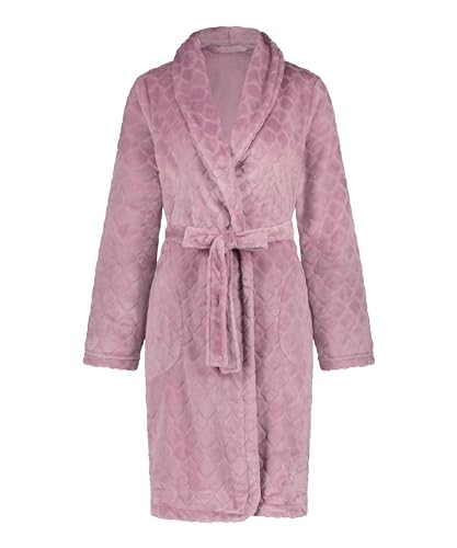 Hunkemöller Kurzer Bademantel Fleece Rip - Mauve shadows - XL/XXL von HUNKEMÖLLER