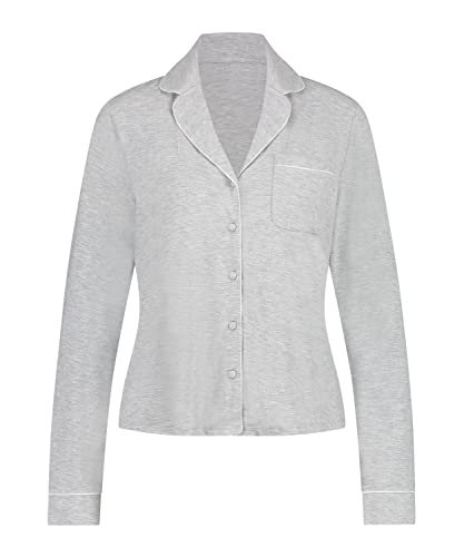 Hunkemöller Langärmelige Jersey-Jacke Essential - Warm Grey Melee - 2XS von HUNKEMÖLLER