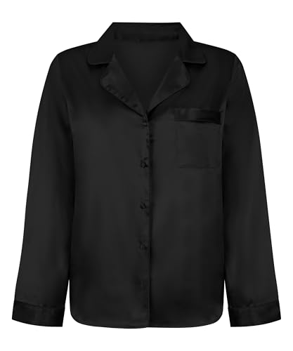 Hunkemöller Langarmjacke Satin - Caviar - S von HUNKEMÖLLER